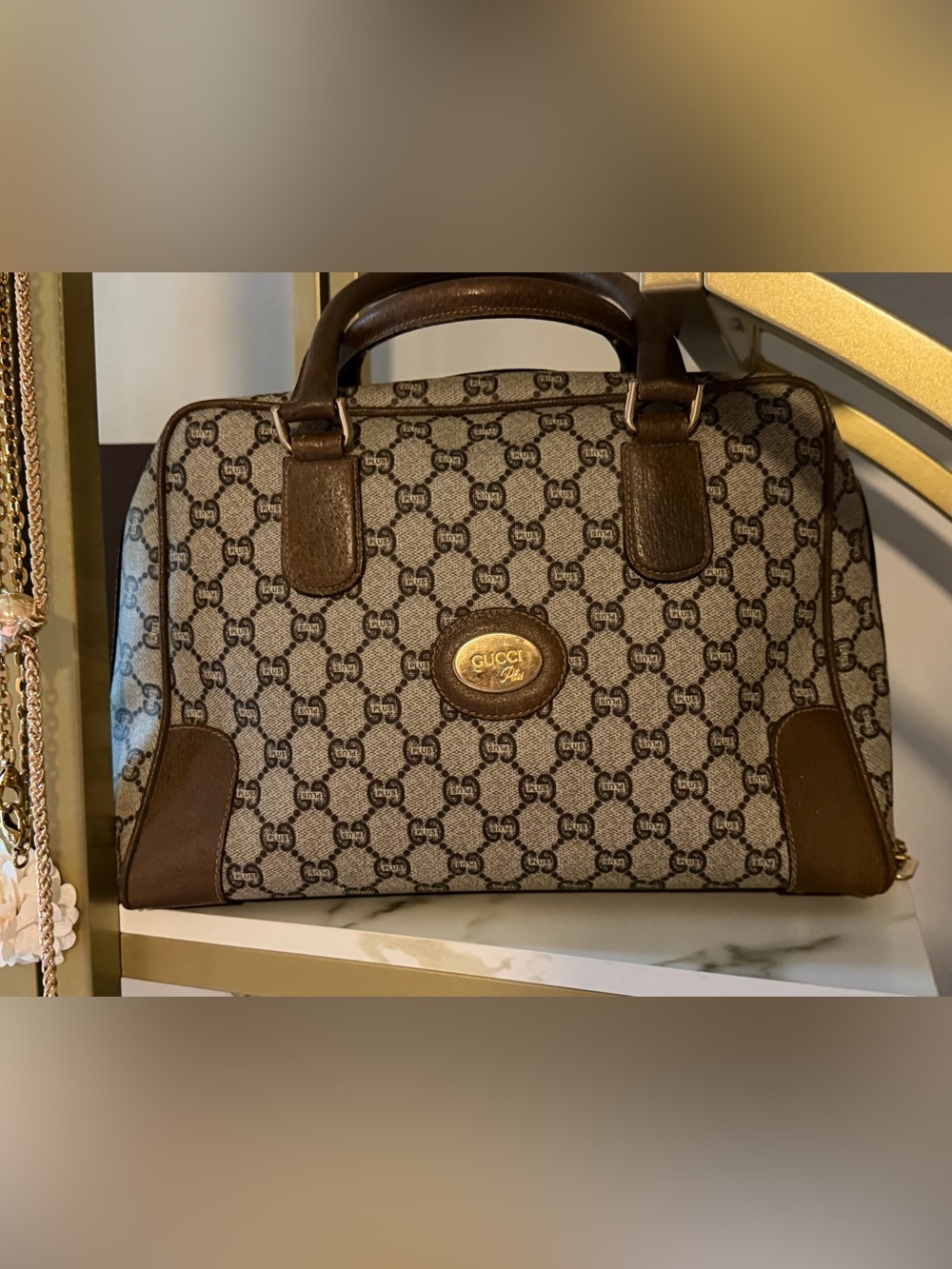 Vintage 1980s Gucci Plus GG Supreme Boston Bag Satchel - Lining Cleared!